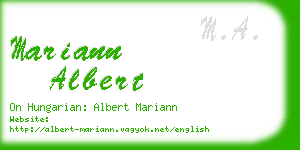 mariann albert business card